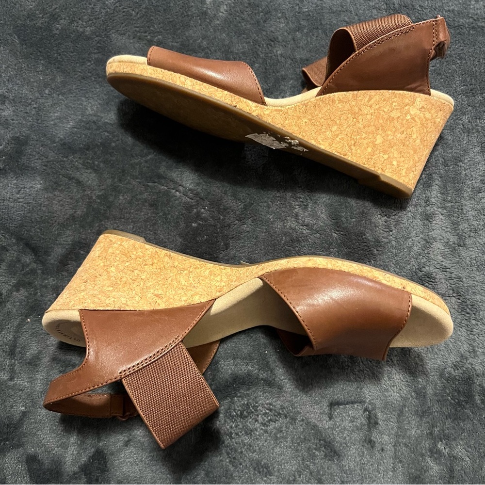 Clarks wedge sandals. Size: 10